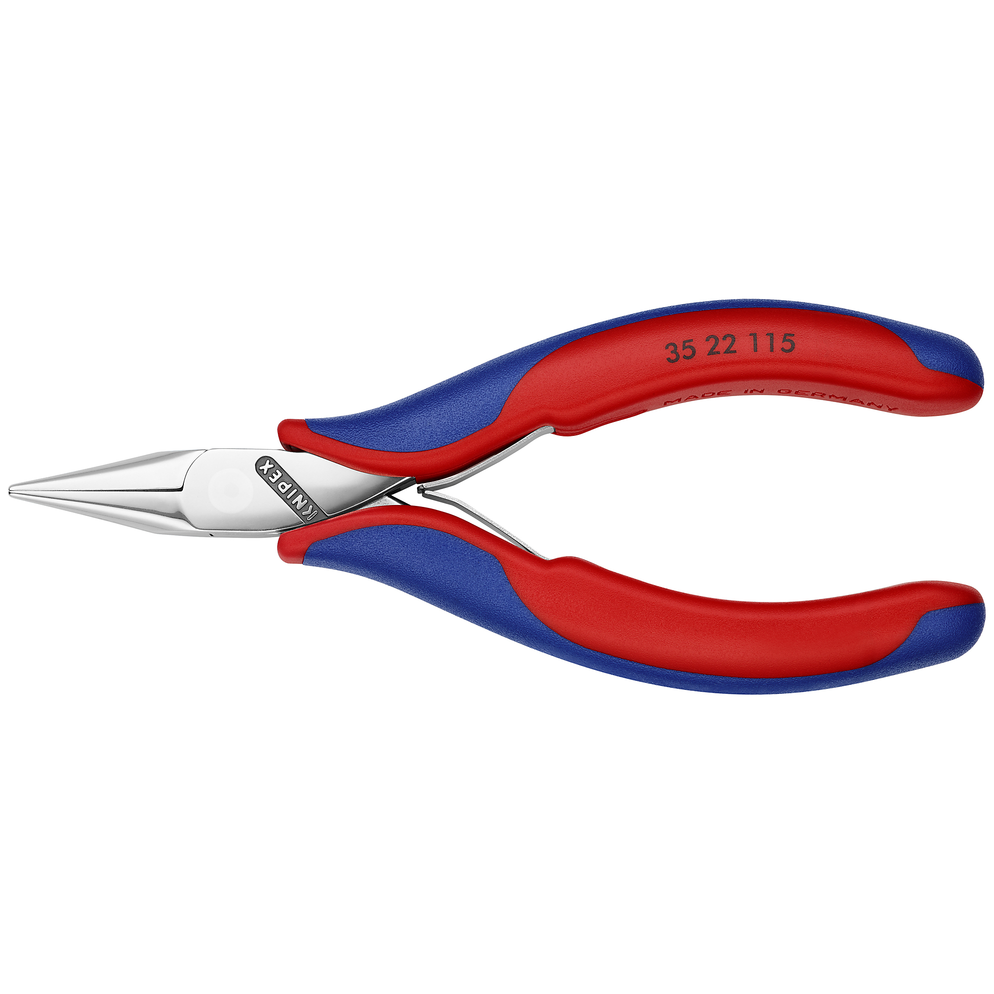 KNIPEX, Electronics Pliers-Half Round, Comfort Grip, 4.5in., Pieces (qty.) 1 Material Steel, Model# 35 22 115